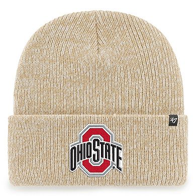 Men's '47 Khaki Ohio State Buckeyes College Football Playoff 2025 National Championship Game Cuffed Knit Hat with Pom
