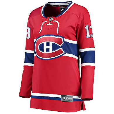 Women's Fanatics Cole Caufield Red Montreal Canadiens Home Premier Breakaway Player Jersey