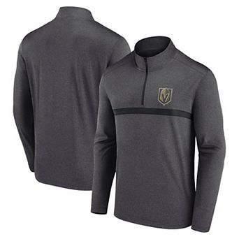 Men's Black Vegas Golden Knights Head-to-Head Raglan Quarter-Zip Top