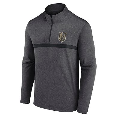 Men's Black Vegas Golden Knights Head-to-Head Raglan Quarter-Zip Top