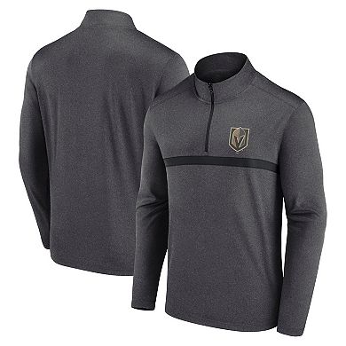 Men's Black Vegas Golden Knights Head-to-Head Raglan Quarter-Zip Top