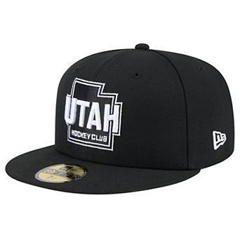 Men's New Era Black Utah Hockey Club State Shape 1st Season 59FIFTY Fitted Hat