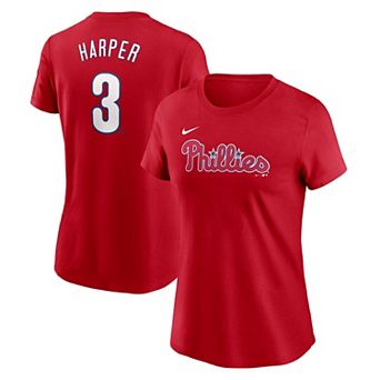 Women's Nike Bryce Harper Red Philadelphia Phillies Fuse Name & Number T-Shirt