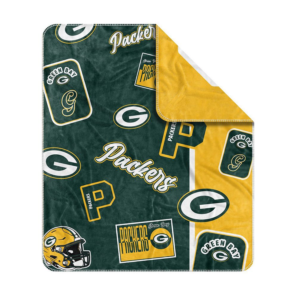 Green Bay Packers NFL Team Classic Logo Allover Throw 50x60 main image 1