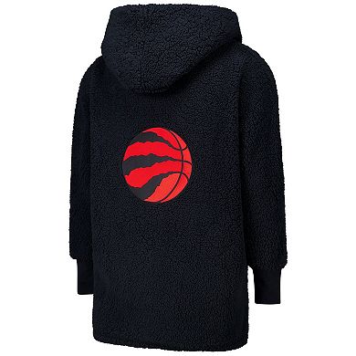 Unisex The Best Lounger in the World By Jill Martin Black Toronto Raptors Oversized Open-Front Hoodie Sweater