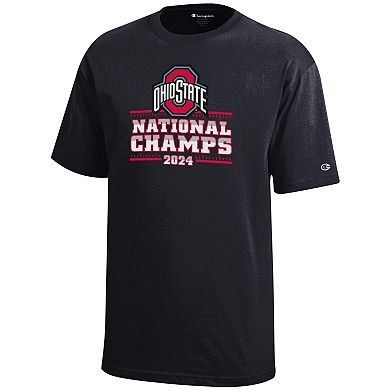 Youth Champion Black Ohio State Buckeyes College Football Playoff 2024 National Champions Schedule T-Shirt
