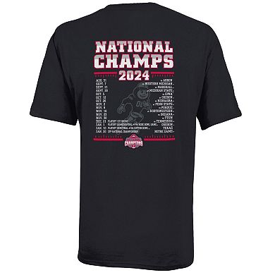 Youth Champion Black Ohio State Buckeyes College Football Playoff 2024 National Champions Schedule T-Shirt
