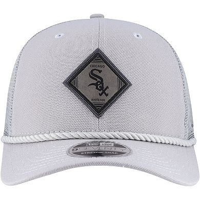 Men's New Era Gray Chicago White Sox Logo 9SEVENTY Stretch-Snap Adjustable Hat