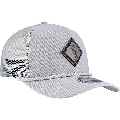 Men's New Era Gray Chicago White Sox Logo 9SEVENTY Stretch-Snap Adjustable Hat