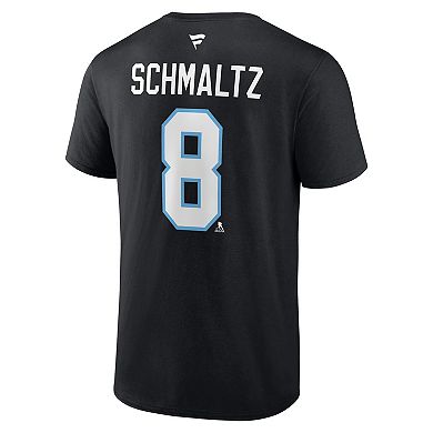 Men's Fanatics Nick Schmaltz Black Utah Hockey Club Authentic Stack Name & Number T-Shirt