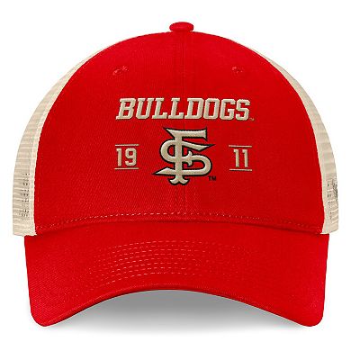 Men's Top of the World Red Fresno State Bulldogs Heritage Waylon Trucker Adjustable Hat