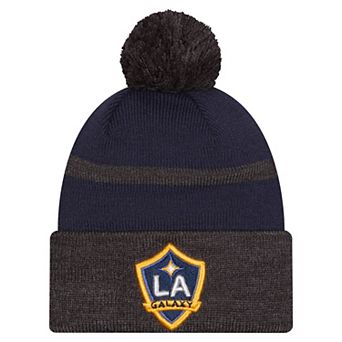 Men's New Era Navy LA Galaxy 2025 Kickoff Cuffed Knit Hat with Pom