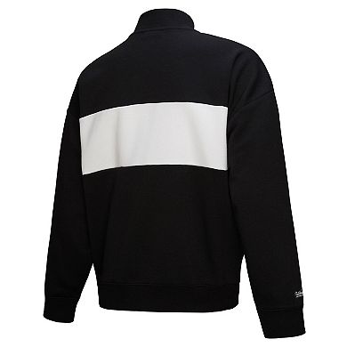 Women's Mitchell & Ness Black Cincinnati Reds Quarter-Zip Pullover Top
