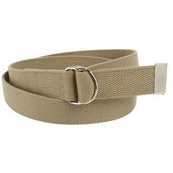 CTM Cotton Web 1.25 Inch Belt with D Ring Buckle