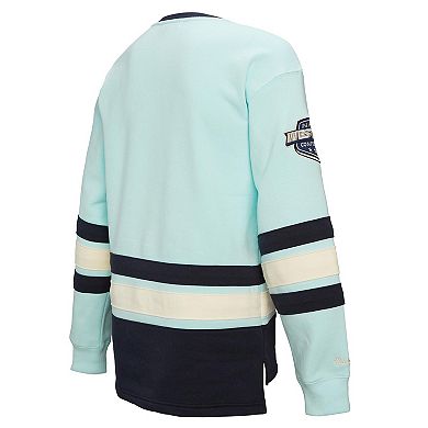 Women's Mitchell & Ness Light Blue Seattle Kraken Heritage Lace-Up Pullover Sweatshirt