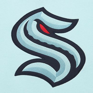 Women's Mitchell & Ness Light Blue Seattle Kraken Heritage Lace-Up Pullover Sweatshirt