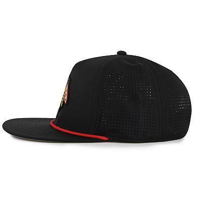 Men's American Needle Black Chicago Blackhawks Buxton Pro Tech Adjustable Hat