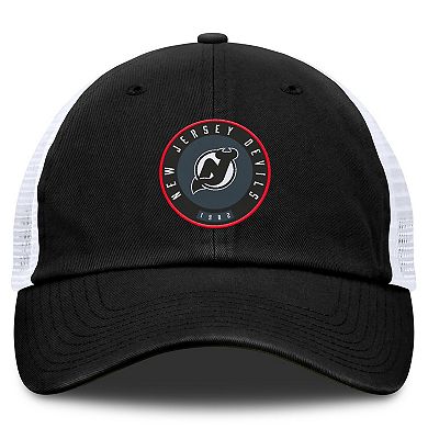 Men's Fanatics Black/White New Jersey Devils Averie Trucker Adjustable Hat