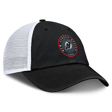 Men's Fanatics Black/White New Jersey Devils Averie Trucker Adjustable Hat
