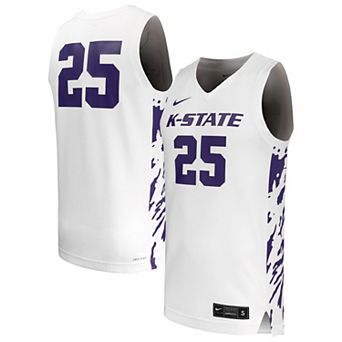 Men's Nike #25 White Kansas State Wildcats Replica Basketball Jersey