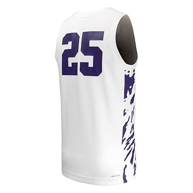Men's Nike #25 White Kansas State Wildcats Replica Basketball Jersey