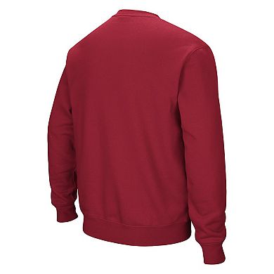 Men's Colosseum Crimson IU Indianapolis Arch & Logo Pullover Sweatshirt