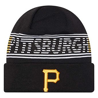 Men's New Era Black Pittsburgh Pirates Authentic Collection Cuffed Knit Hat