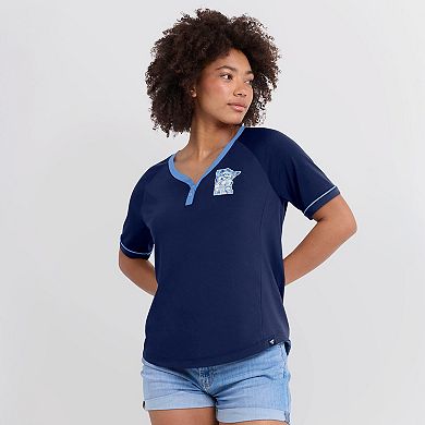 Women's Fanatics Navy Minnesota Twins Cooperstown Collection League Diva Raglan V-Neck T-Shirt