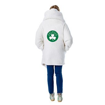 Unisex The Best Lounger in the World By Jill Martin Cream Boston Celtics Oversized Open-Front Hoodie Sweater