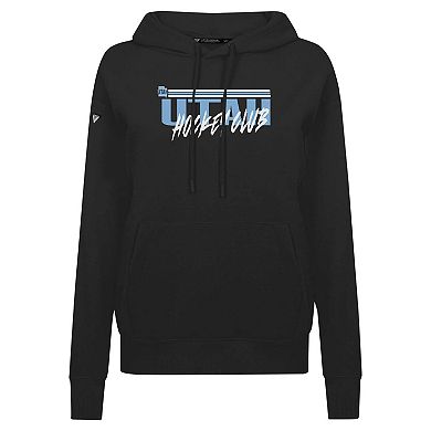 Women's Levelwear Black NHL Utah Adorn Etched Pullover Hoodie
