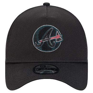 Men's New Era Black Atlanta Braves Tonal Pop 9FORTY A-Frame Adjustable Hat