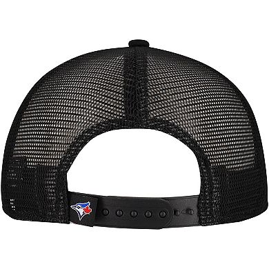 Men's New Era Black Toronto Blue Jays Retro Bold A-Frame Trucker 9FORTY Adjustable Hat