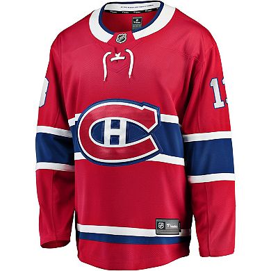 Men's Fanatics Cole Caufield Red Montreal Canadiens Home Premier Breakaway Player Jersey