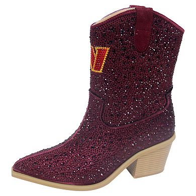 Women's Cuce Burgundy Washington Commanders Crystal Ankle Boots