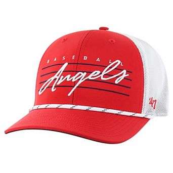 Men's '47 Red Los Angeles Angels Downburst Trucker Adjustable Hat