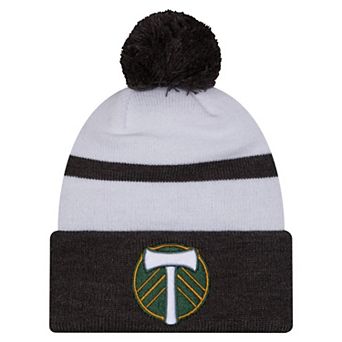 Men's New Era White Portland Timbers 2025 Kickoff Cuffed Knit Hat with Pom