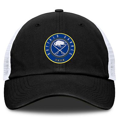 Men's Fanatics Black/White Buffalo Sabres Averie Trucker Adjustable Hat