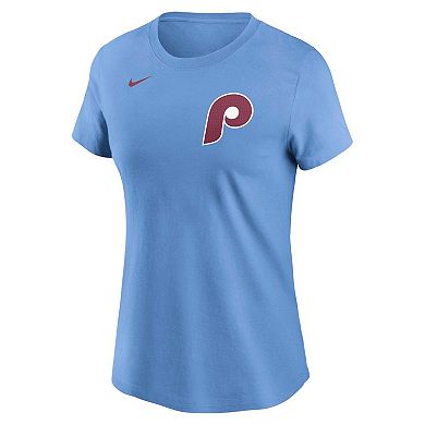 Women's Nike Bryce Harper Light Blue Philadelphia Phillies Fuse Name & Number T-Shirt