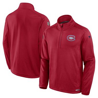 Men's Fanatics Red Montreal Canadiens Authentic Pro Rink Quarter-Zip Jacket