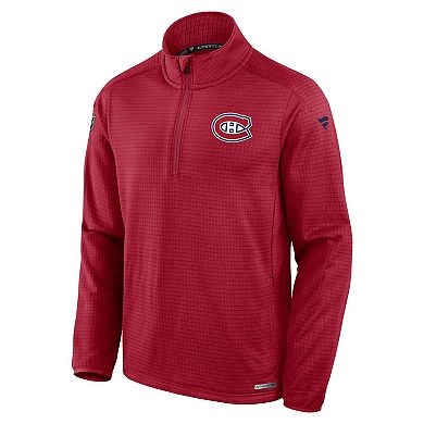 Men's Fanatics Red Montreal Canadiens Authentic Pro Rink Quarter-Zip Jacket