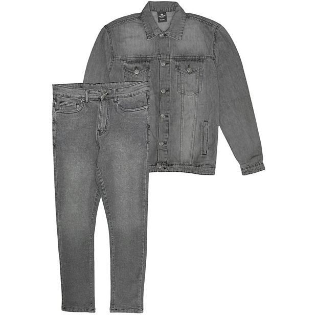 Men's Denim Classic Jean Suit 2-Piece Outfit Jacket & Pants