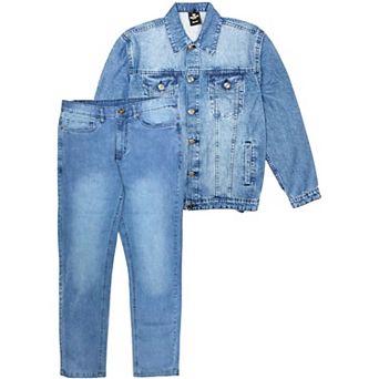 Men's Denim Classic Jean Suit 2 pc Outfit Jacket & Pants