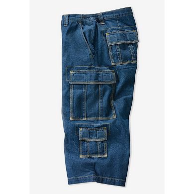 KingSize Men's Big & Tall 17"" Side Elastic Cargo Shorts