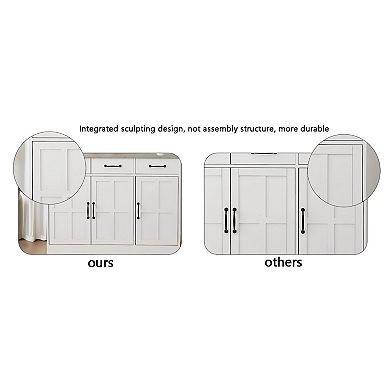 15.75 in. W. x 11.81 in. D x 64.96 in. H White Freestanding Linen Cabinet