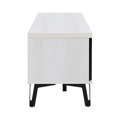 58.66 in. Ivory Wood TV Stand with 2 Storage Cabinets Fits TV's up to 65 in.