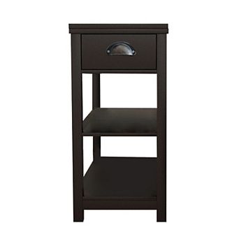 11.81 in W. 23.62 in H. Rectangle Wood End Table with Shelves