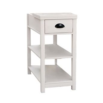 11.81 in W. 23.62 in H. Rectangle Wood End Table with Shelves