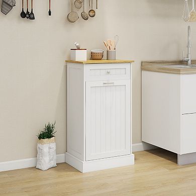 19.68 in. W x 13.77 in. D x 35.62 in. H Ready to Assemble Trash Can Kitchen Cabinet