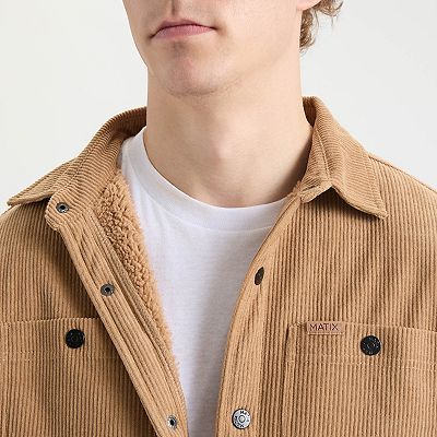 Men's Matix Sherpa Lined Corduroy Flannel Shacket