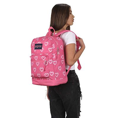 jansport backpack with hearts Laptop - Computer Bag 2 Compartments, Ergonomic Shoulder Straps, 15” Laptop Sleeve, Haul Handle - Book Rucksack this backpack features a large main compartment for books Valentine's Day Bags & Backpacks